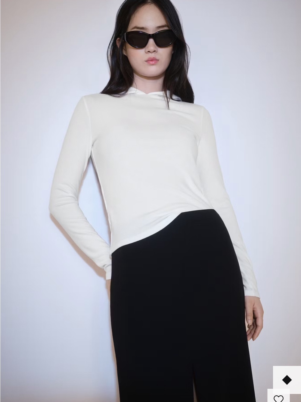 Mango long sleeve hooded t-shirt‎